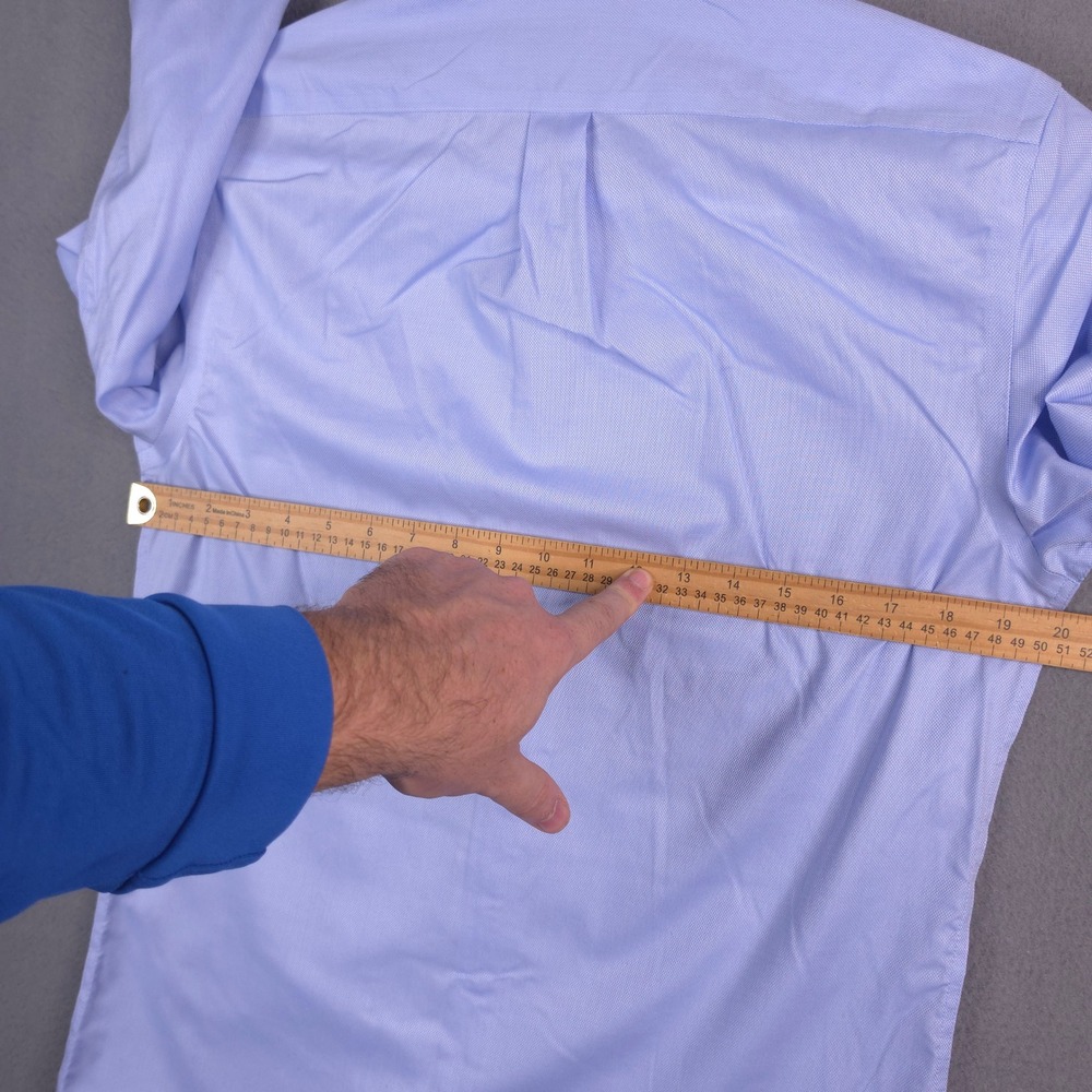 LAUREN RALPH LAUREN Dress Shirt Regular Fit Blue 14.5 32/33 Stretch Black Label - Picture 7 of 9